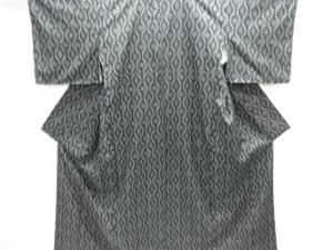 立涌に花模様手織り紬着物アンサンブル